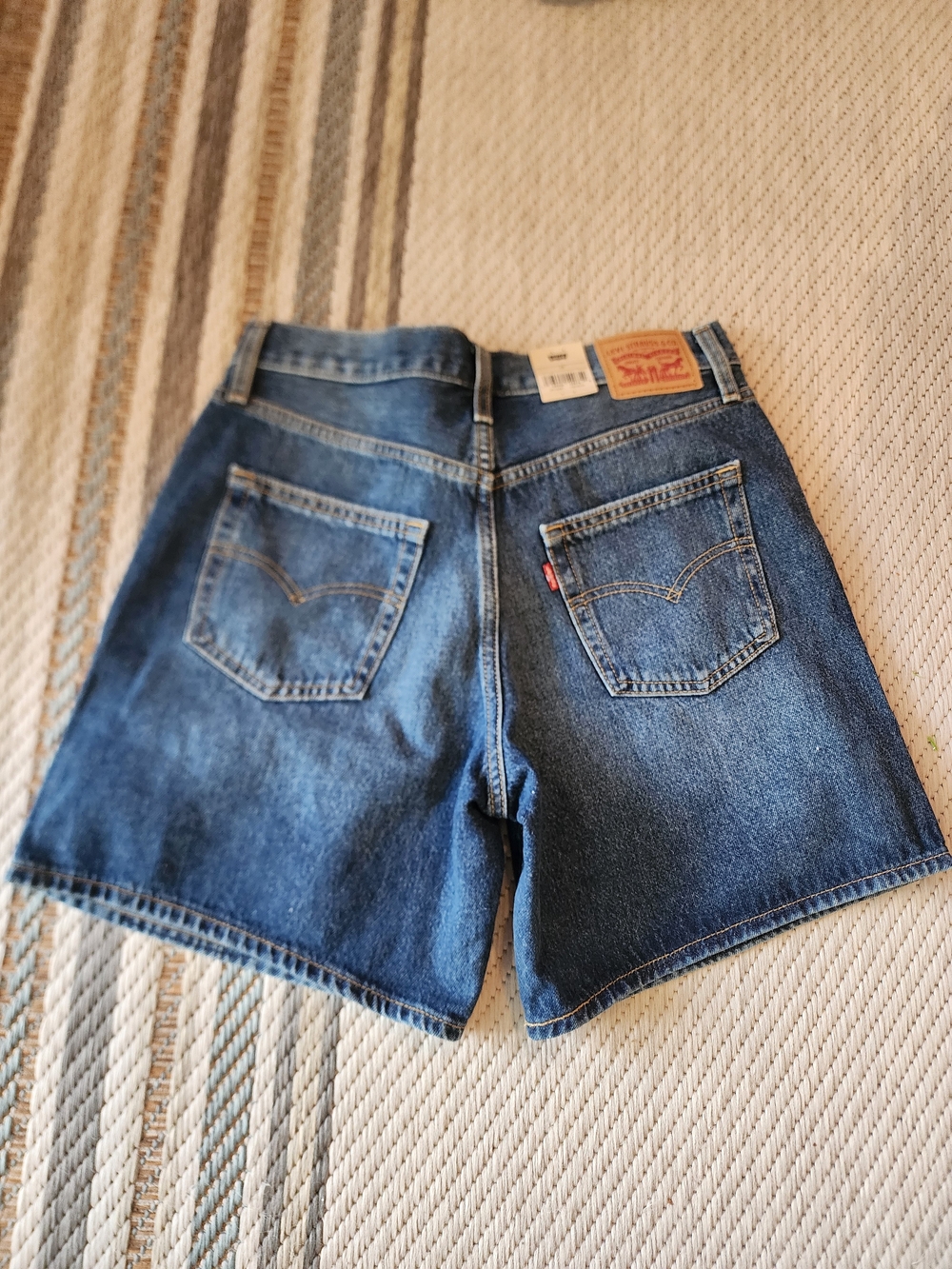 Levi's Women's Medium Blue Denim Shorts with Back Pockets